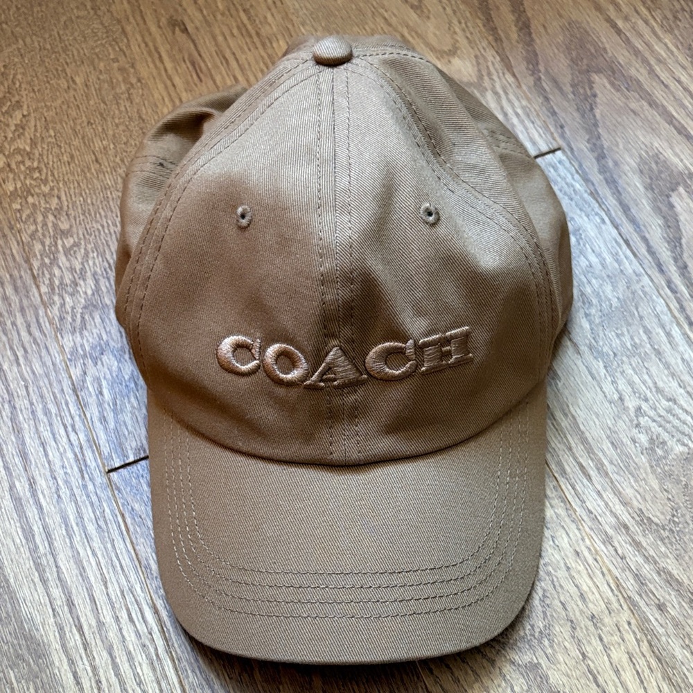 Coach Tan Embroidered Logo Baseball Cap